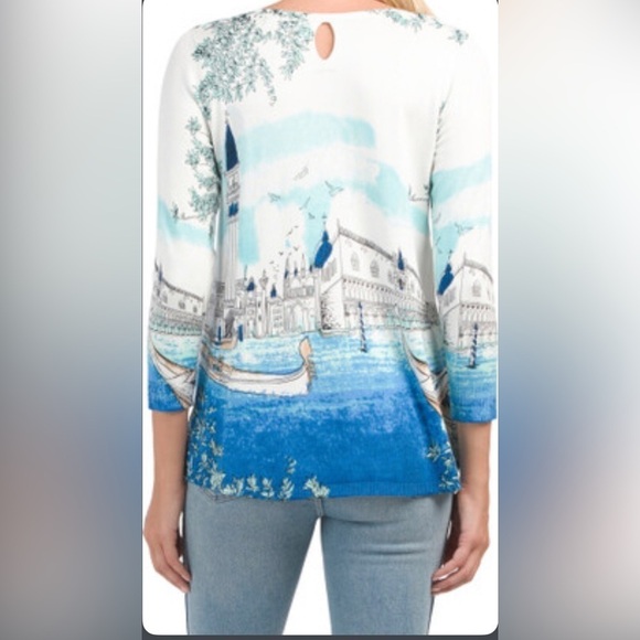 Joseph A Gondola High Low Lightweight Sweater 
3/4 Sleeve Size M - Picture 3 of 10